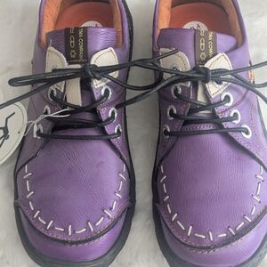 TMA EYES Purple Hand-Stitched Leather Sneakers - Size 41 (US 9) NWT